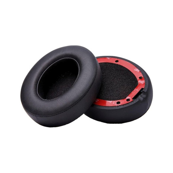 Náhradné Náušníky pre Beats Studio 2, 3, Pamäťová pena + PU Koža, Čierne, 1 pár