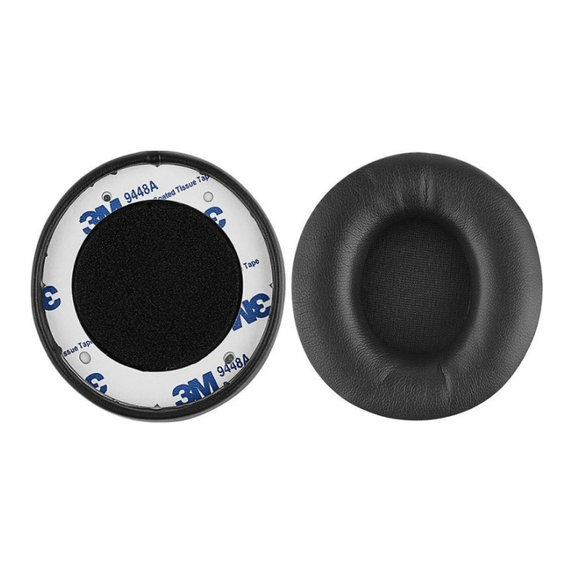 Náhradné Náušníky pre Beats Solo Pro, Wireless, Pamäťová pena + PU Koža, Čierne, 1 pár