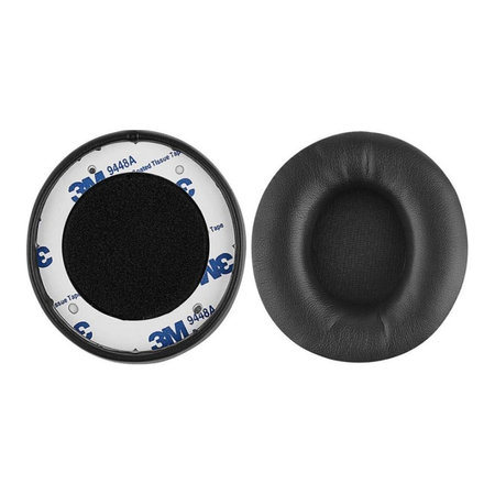 Náhradné Náušníky pre Beats Solo Pro, Wireless, Pamäťová pena + PU Koža, Čierne, 1 pár