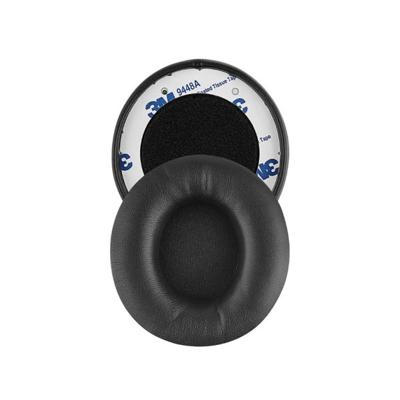 Náhradné Náušníky pre Beats Solo Pro, Wireless, Pamäťová pena + PU Koža, Čierne, 1 pár