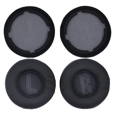 Náhradné Náušníky pre JBL Live 400BT, 460NC, Pamäťová pena + PU Koža, Čierne, 1 pár
