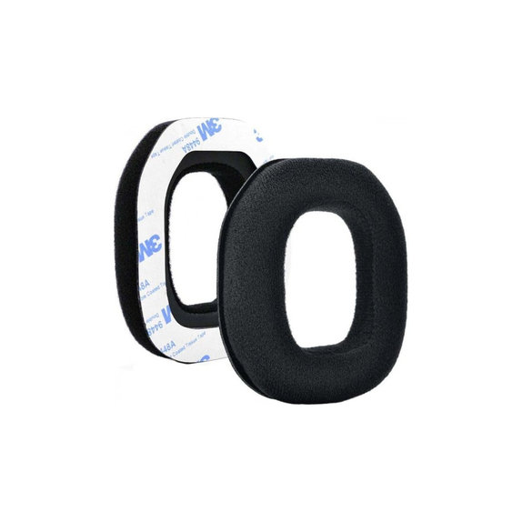 Náhradné Náušníky pre Logitech Astro A40, A50, Pamäťová pena + Textil, Čierne, 1 pár