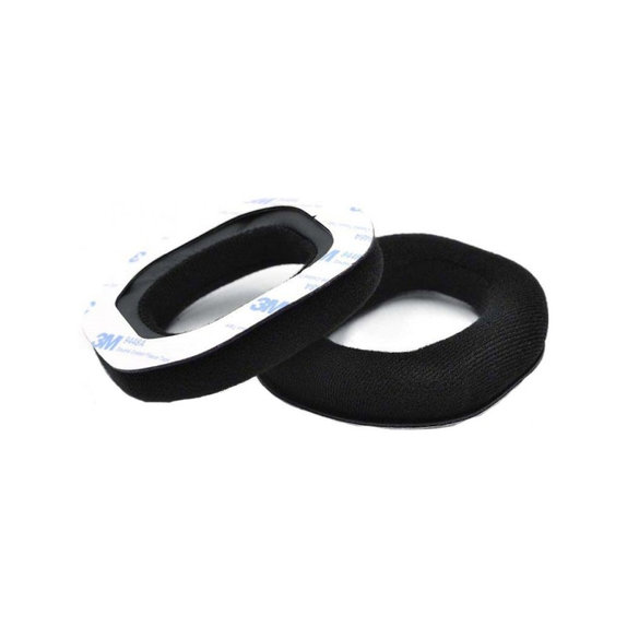 Náhradné Náušníky pre Logitech Astro A40, A50, Pamäťová pena + Textil, Čierne, 1 pár