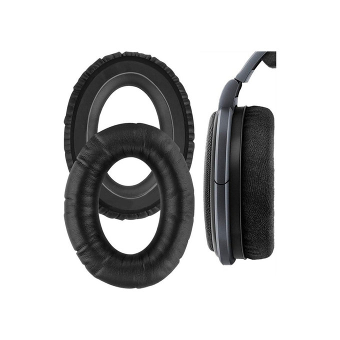 Náhradné Náušníky pre Sennheiser HD650, Pamäťová pena + PU Koža, Čierne, 1 pár