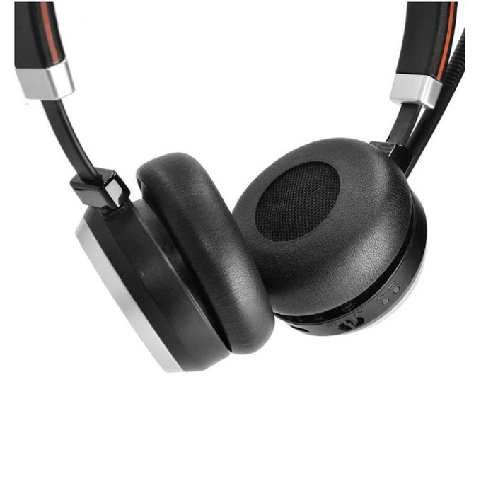 Náhradné Náušníky pre Jabra Evolve 20, 30, 40, PU Koža, Čierne, 1 pár