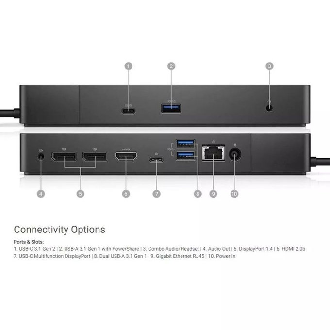 Dell WD19 K20A001 - Dokovacia stanica (USB-C) + Adaptér 130W Repasovaný