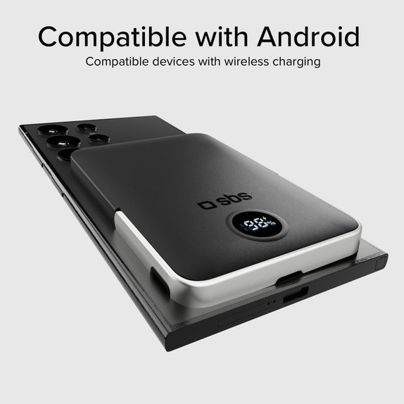 SBS - PowerBank 5000mAh, 20W, Power Delivery, Mag Stand, čierna