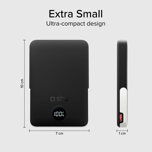 SBS - PowerBank 5000mAh, 20W, Power Delivery, Mag Stand, čierna