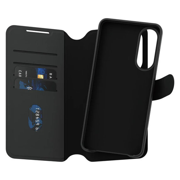 Puzdro Wallet Tango Two-In-One s QI pre Samsung Galaxy S25 Edge, Čierna, PanzerGlass