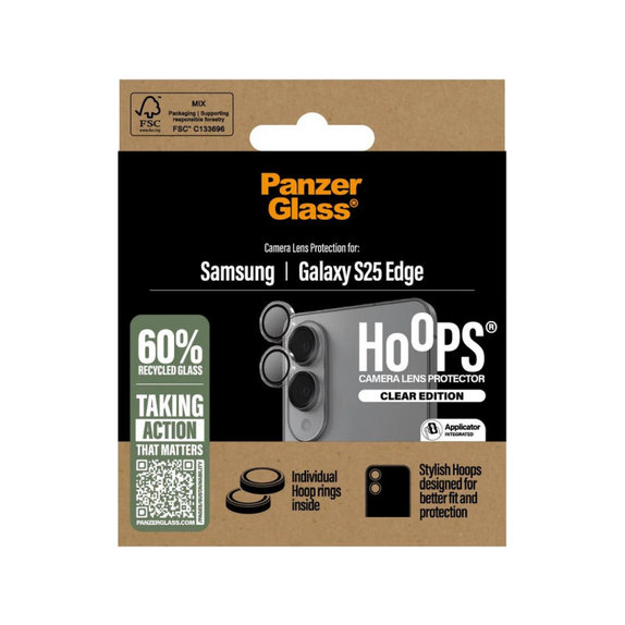 Ochranný kryt objektívu Hoops pre Samsung S25 Edge, Číra, PanzerGlass