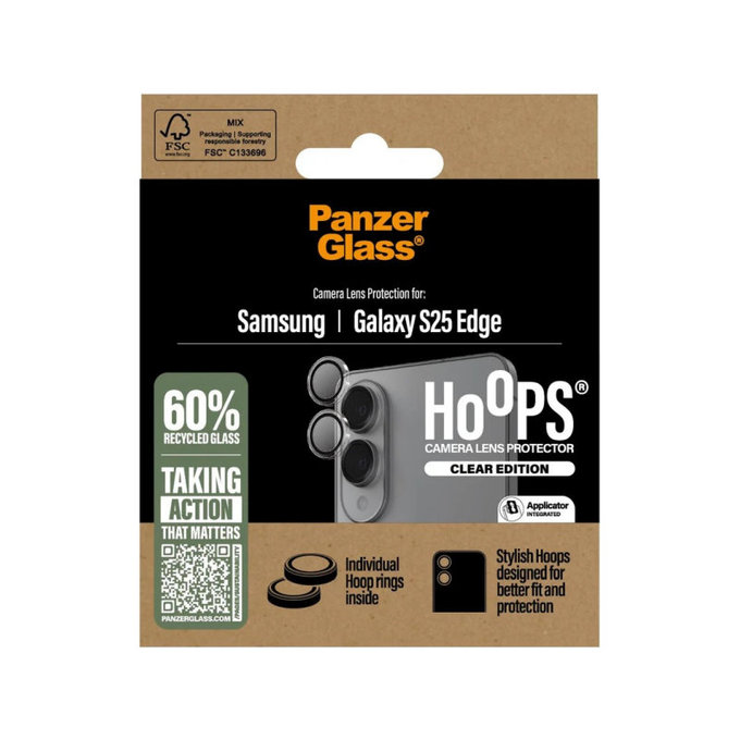 Ochranný kryt objektívu Hoops pre Samsung S25 Edge, Číra, PanzerGlass