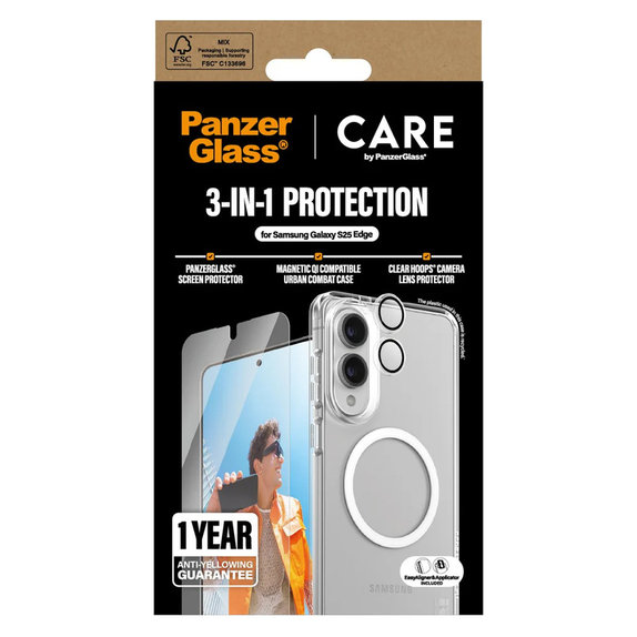 Bundle 3v1 pre Samsung Galaxy S25 Edge, PanzerGlass