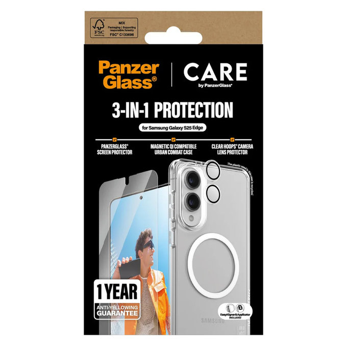 Bundle 3v1 pre Samsung Galaxy S25 Edge, PanzerGlass