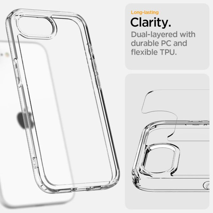 Spigen - Puzdro Ultra Hybrid pre iPhone 16e, Crystal Clear