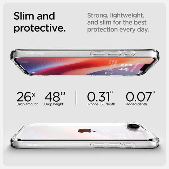 Spigen - Puzdro Ultra Hybrid pre iPhone 16e, Crystal Clear