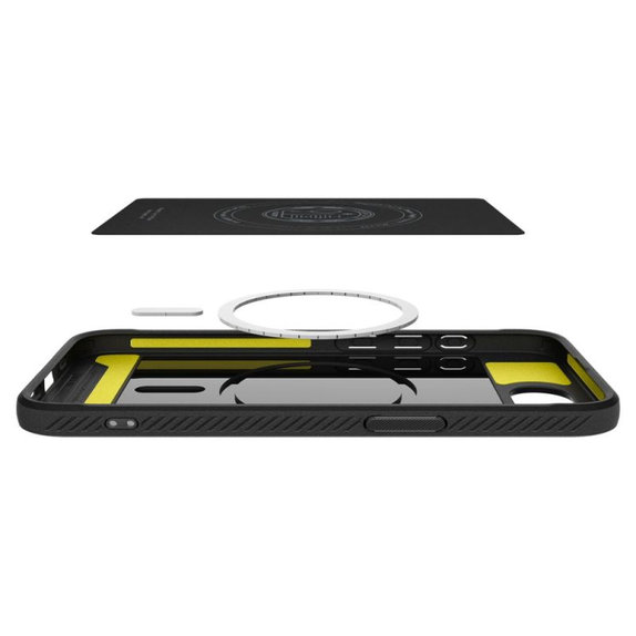 Spigen - Puzdro Rugged Armor s MagSafe pre iPhone 16e, Matte Black