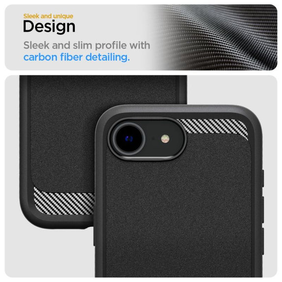 Spigen - Puzdro Rugged Armor s MagSafe pre iPhone 16e, Matte Black
