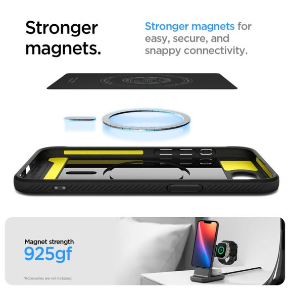 Spigen - Puzdro Rugged Armor s MagSafe pre iPhone 16e, Matte Black