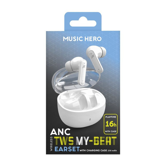 Music Hero - Bezdrôtové slúchadlá TWS MY-BEAT, biela