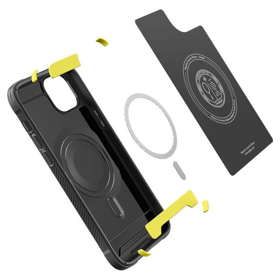 Spigen - Puzdro Rugged Armor s MagSafe pre iPhone 14, Matte Black