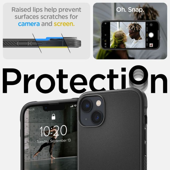 Spigen - Puzdro Rugged Armor s MagSafe pre iPhone 14, Matte Black