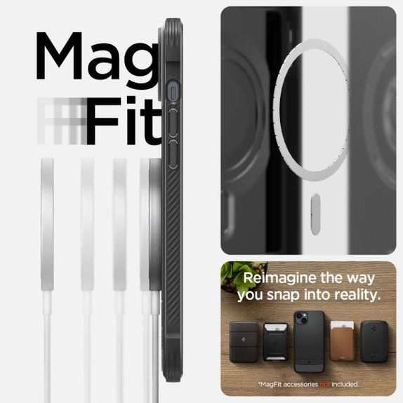 Spigen - Puzdro Rugged Armor s MagSafe pre iPhone 14, Matte Black