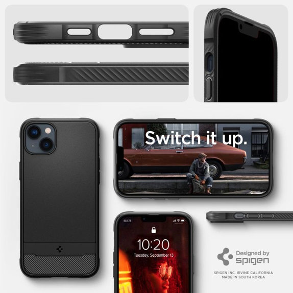 Spigen - Puzdro Rugged Armor s MagSafe pre iPhone 14, Matte Black
