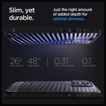 Spigen - Puzdro Rugged Armor s MagSafe pre iPhone 15 Pro, Matte Black