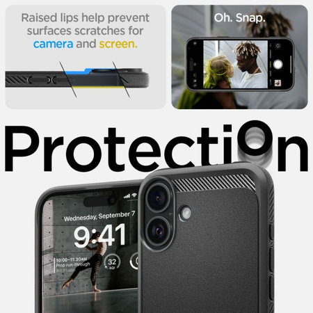 Spigen - Puzdro Rugged Armor s MagSafe pre iPhone 16, Matte Black