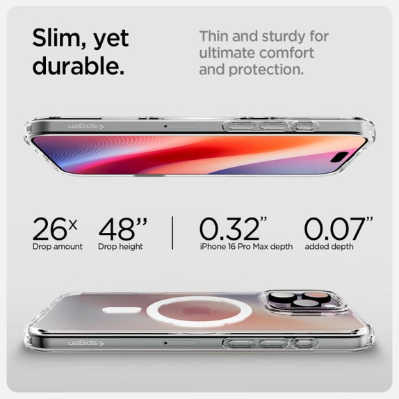 Spigen - Puzdro Ultra Hybrid "T" s MagSafe pre iPhone 16 Pro Max, biela