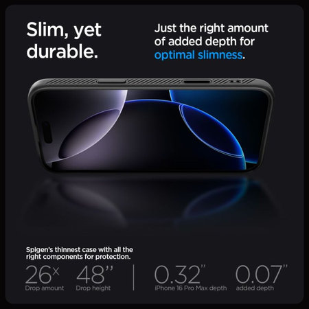 Spigen - Puzdro Liquid Air "T" s MagSafe pre iPhone 16 Pro Max, Matte Black