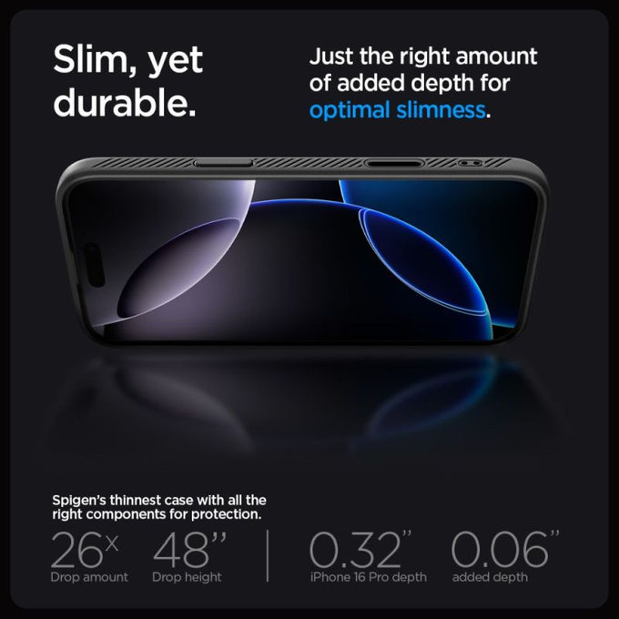 Spigen - Puzdro Liquid Air "T" s MagSafe pre iPhone 16 Pro, Matte Black