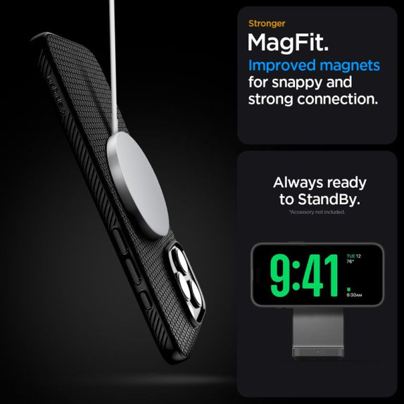 Spigen - Puzdro Liquid Air "T" s MagSafe pre iPhone 16 Pro, Matte Black