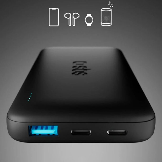 SBS - PowerBank 10000mAh, 10W, Infinity, LiFePO4, USB-C/USB-A, čierna