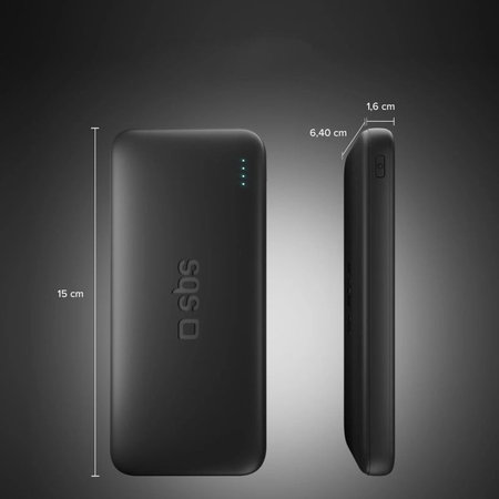 SBS - PowerBank 10000mAh, 10W, Infinity, LiFePO4, USB-C/USB-A, čierna