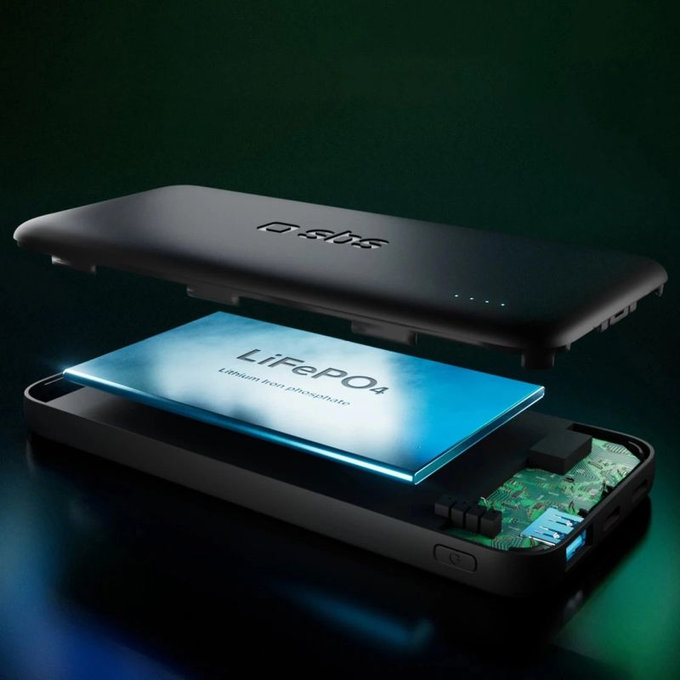 SBS - PowerBank 10000mAh, 10W, Infinity, LiFePO4, USB-C/USB-A, čierna