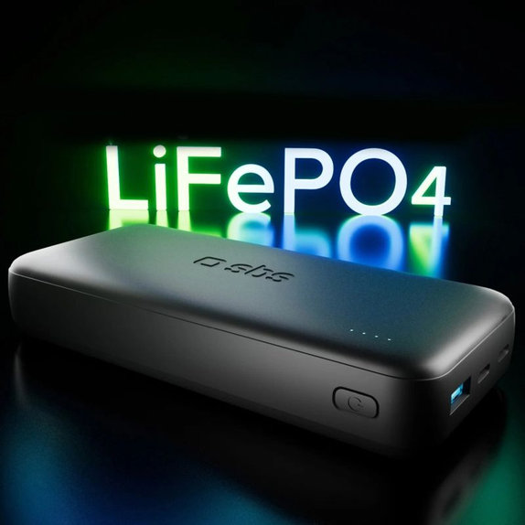 SBS - PowerBank 20000mAh, 10W, Infinity, LiFePO4, USB-C/USB-A, čierna