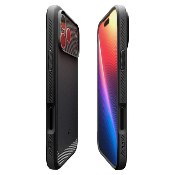 Spigen - Puzdro Rugged Armor s MagSafe pre iPhone 17 Pro, Matte Black