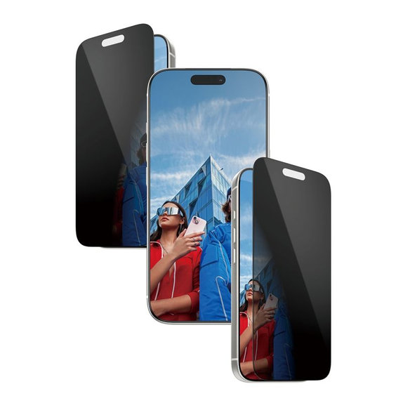 PanzerGlass - Tvrdené sklo UWF 2-Way Privacy s aplikátorom pre iPhone 17 Pro, čierna