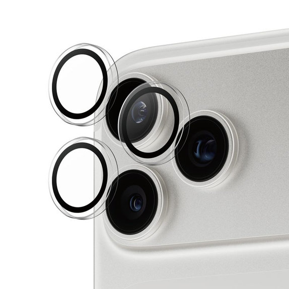 Ochranný kryt objektívu Hoops pre iPhone 17 Pro Max/17 Pro/16 Pro Max/16 Pro, Transparentná, PanzerGlass