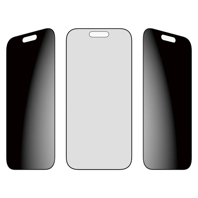 Tvrdené sklo UWF 2-Way Privacy s aplikátorom pre iPhone 17/16 Pro, Čierna, PanzerGlass