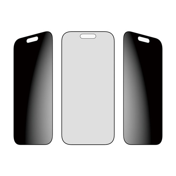 Tvrdené sklo UWF 2-Way Privacy s aplikátorom pre iPhone 17/16 Pro, Čierna, PanzerGlass