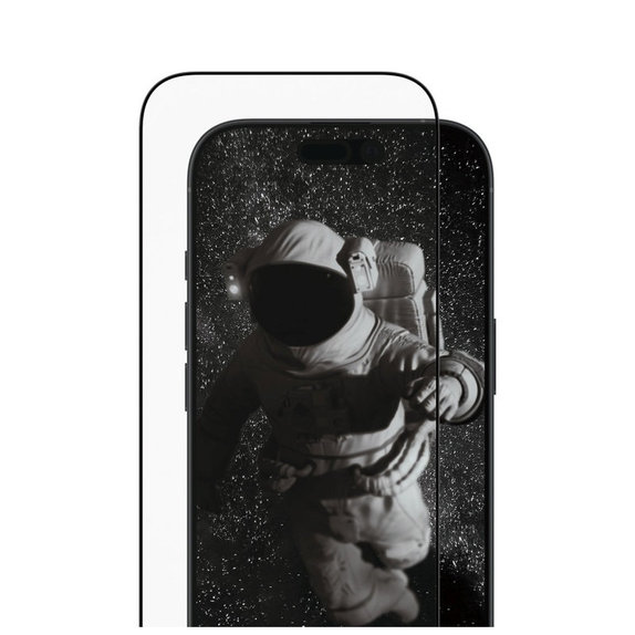 Tvrdené sklo UWF Ceramic II s aplikátorom pre iPhone 17/16 Pro, Čierna, PanzerGlass