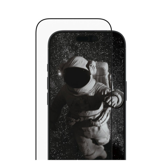 Tvrdené sklo UWF Ceramic II s aplikátorom pre iPhone 17/16 Pro, Čierna, PanzerGlass