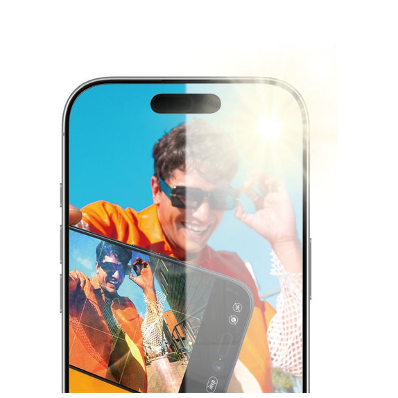 Tvrdené sklo Anti-Reflective s aplikátorom pre iPhone 17/16 Pro, Čierna, PanzerGlass