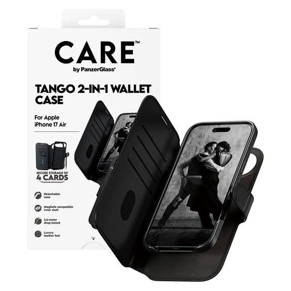 Puzdro Wallet Tango Two-In-One s MagSAFE by PanzerGlass pre iPhone Air, Čierna, PanzerGlass