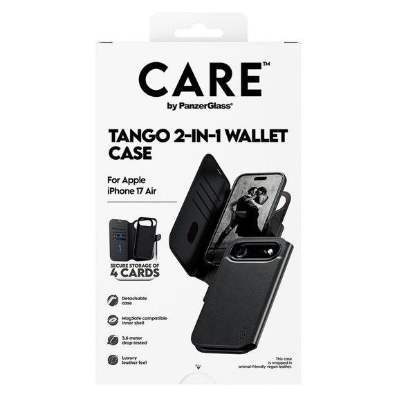 Puzdro Wallet Tango Two-In-One s MagSAFE by PanzerGlass pre iPhone Air, Čierna, PanzerGlass