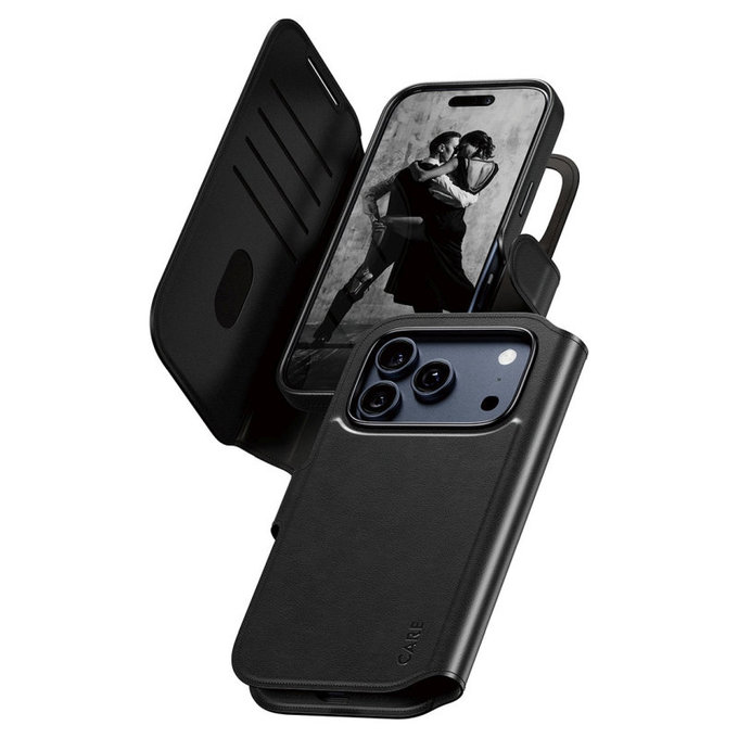 Puzdro Wallet Tango Two-In-One s MagSafe pre iPhone 17 Pro, Čierna, CARE