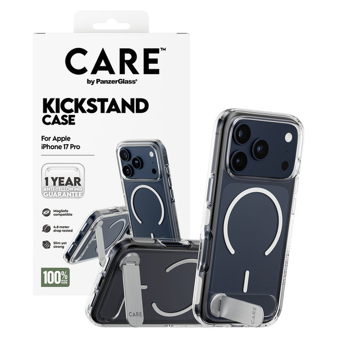 Puzdro Kickstand pre iPhone 17 Pro, Transparentná, PanzerGlass