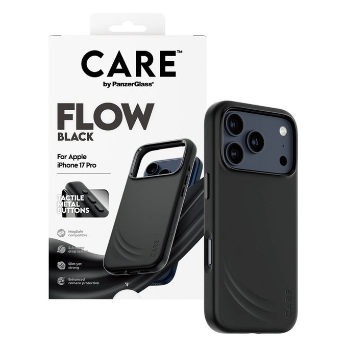 Puzdro FLOW s MagSafe pre iPhone 17 Pro, Čierna, CARE